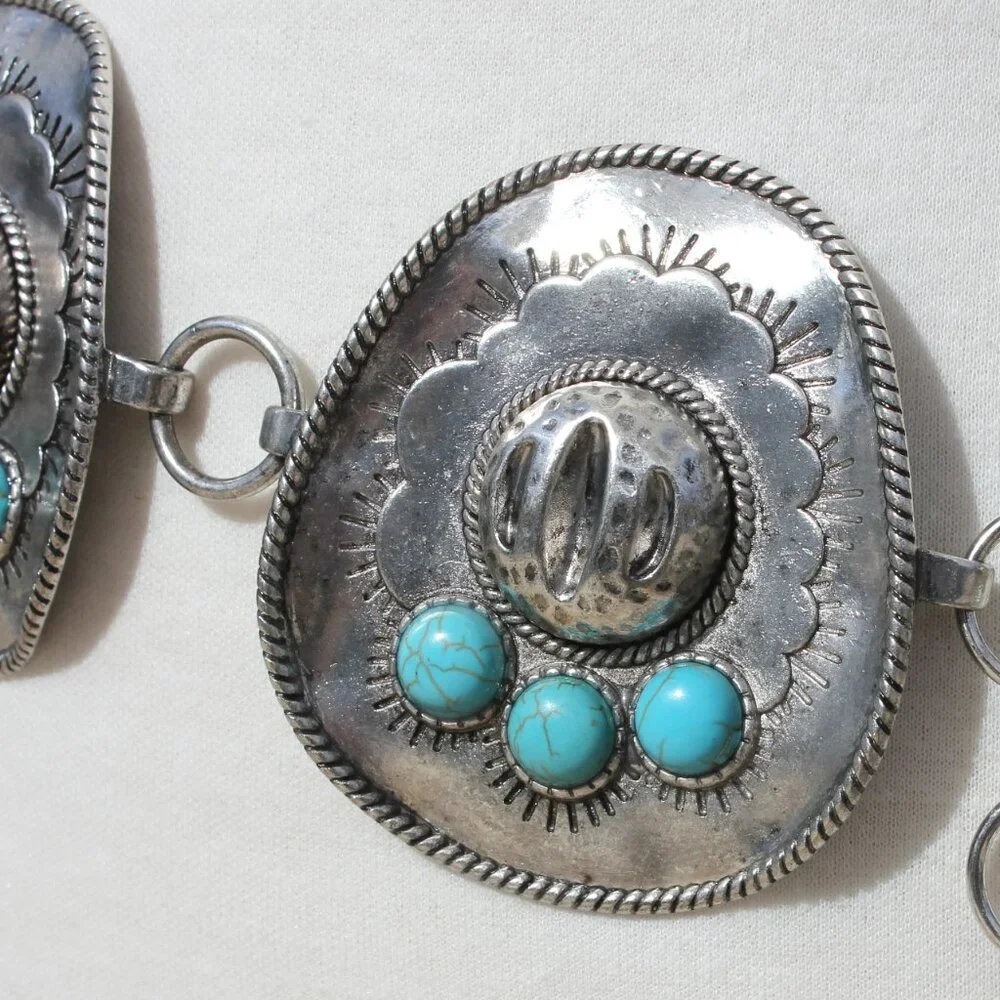 Southwest Sombrero Hat Medallion Belt - Size S/M